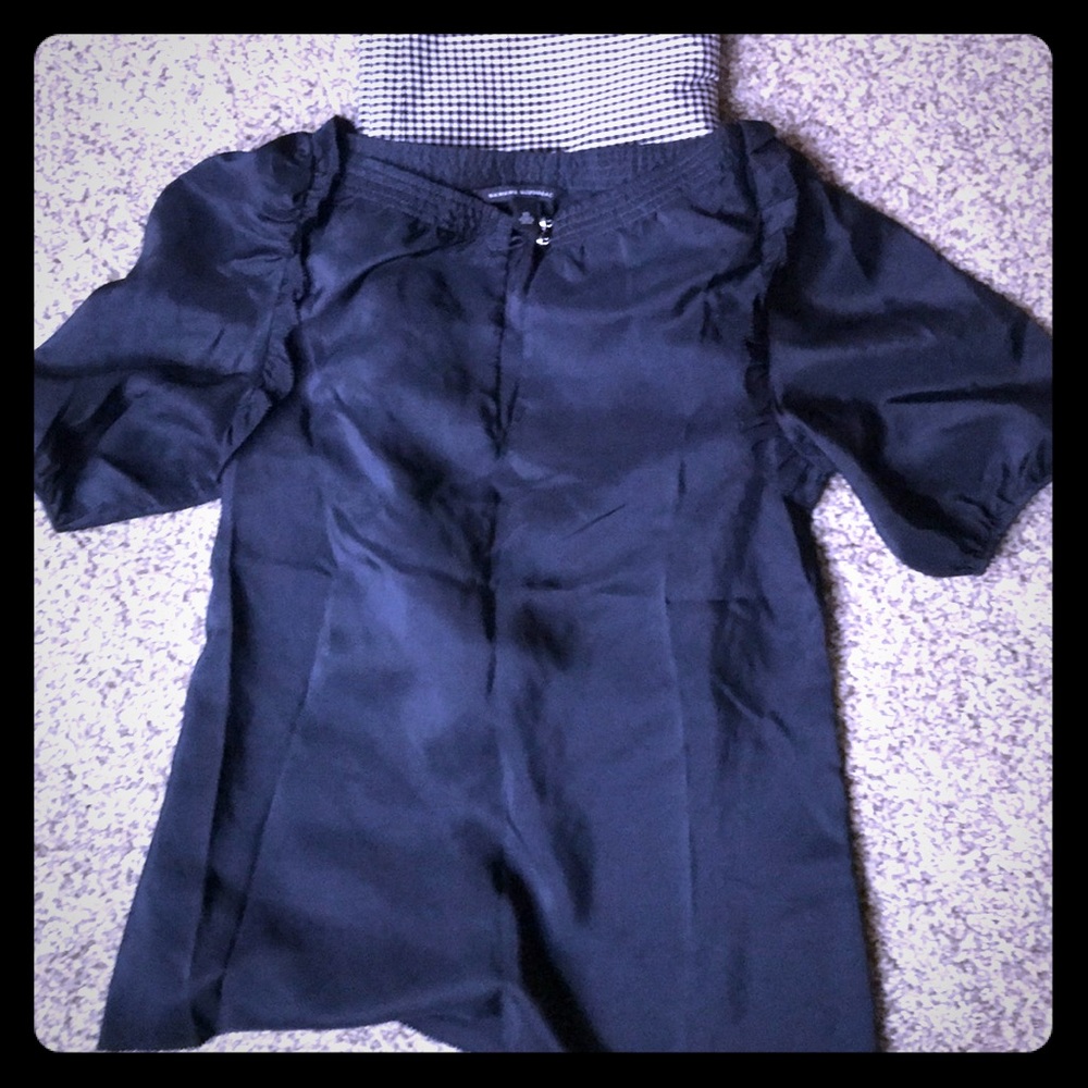 Navy blue Banana Republic blouse w/frill details